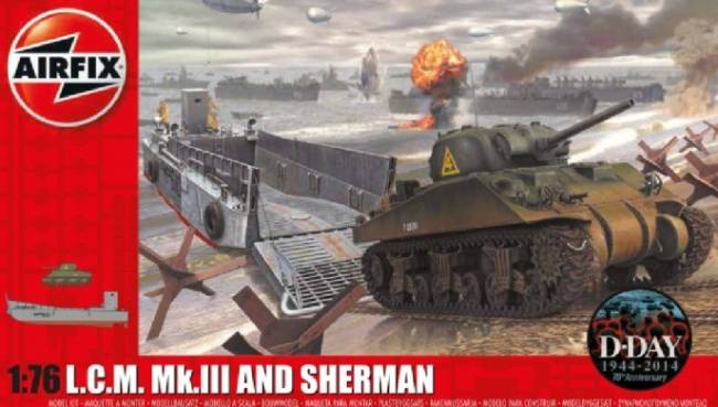 WWII US LCM Mk III (Landing Craft Mechanized) & Sherman Tank D-Day