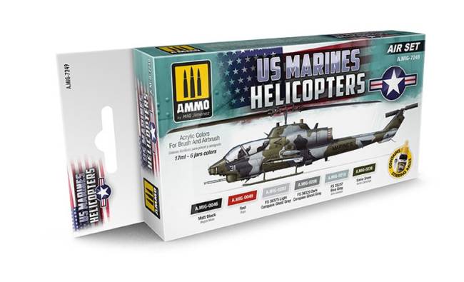 Acrylic Aircraft Paint Set: US Marines Helicopters - ONLY 1 AVAILABLE AT THIS PRICE!