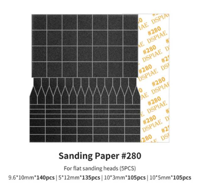 Dspiae Sanding Paper for Flat Reciprocating Sanding Head #280