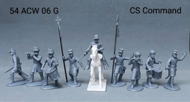 American Civil War Confederate Command - Grey Plastic