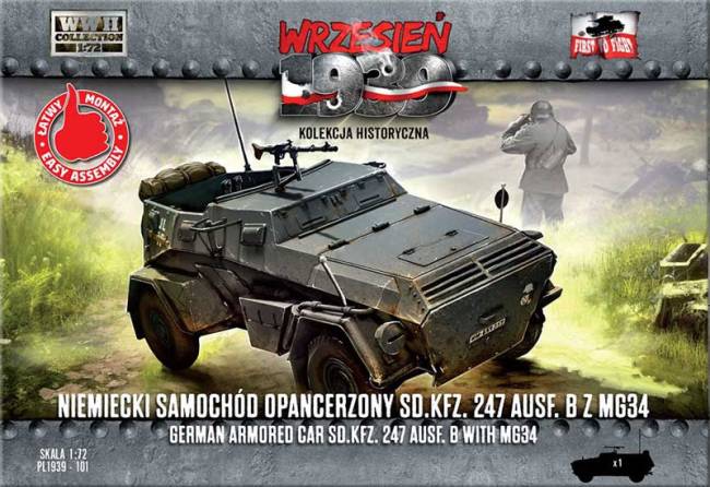 First to Fight WWII SdKfz 247 Ausf B German Armored Car w/MG34