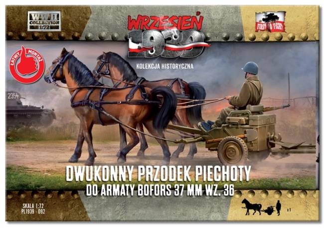 First to Fight WWII Two-horse carriage for Bofors 37 mm wz.36