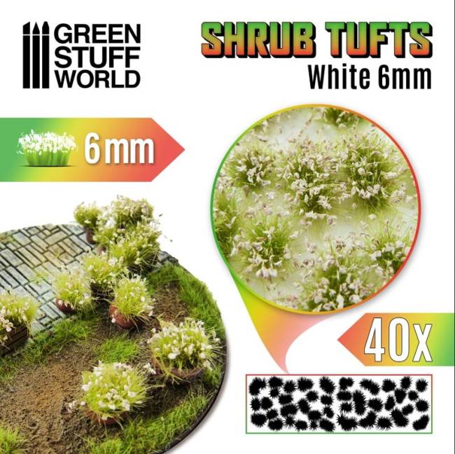 Shrubs TUFTS - 6mm self-adhesive - White