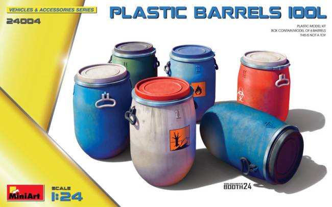 Miniart Plastic Barrels 100L