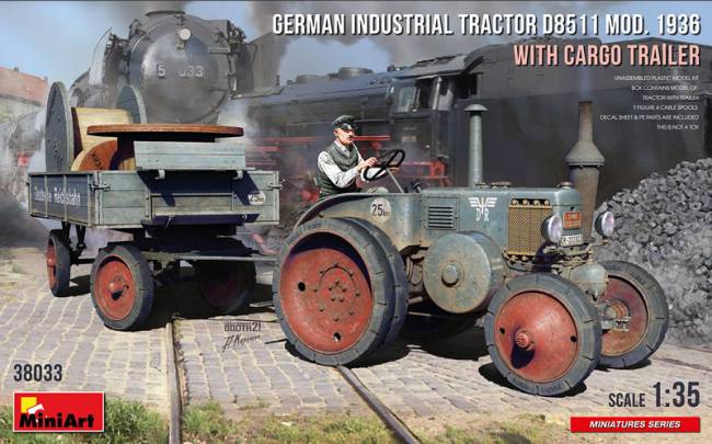 German Industrial Tractor D8511 Mod. 1936 with Cargo Trailer