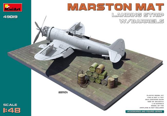 Miniart Marston Mat Landing Strip w/Barrels