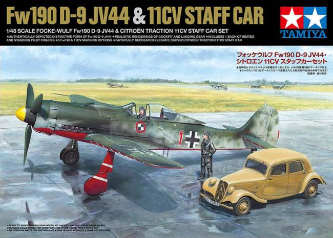 Focke Wulf Fw190D9 JV44 Fighter w/Citroen Traction 11CV Staff Car & 2 Crew