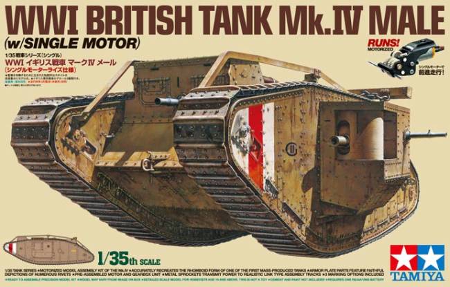 WWI British Tank Mk.IV Male (w/Single Motor)