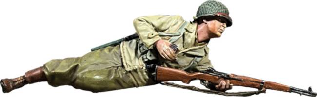 WW2: U.S. Infantryman Prone Loading M1 Garand, 1943-45