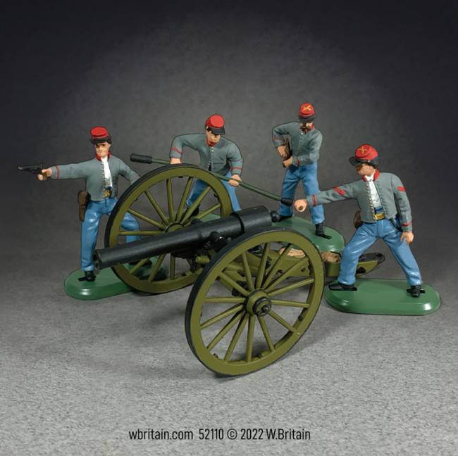 Super Deetail Plastics: 10 Pound Parrott Cannon with 4 Confederate Artillery Crew