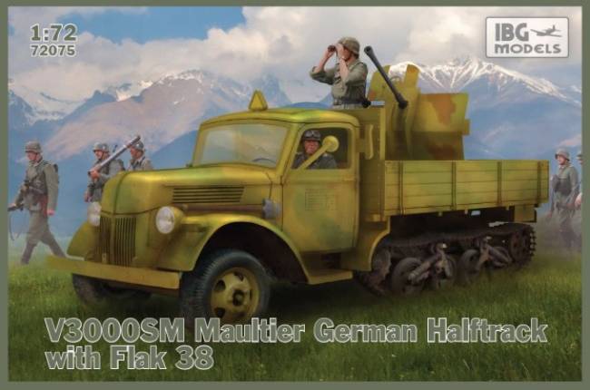 WWII V3000SM Maultier German Halftrack w/Flak 38AA Gun