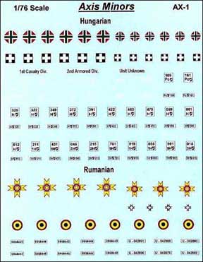 Axis Minor Vehicle Markings: Hungary and Romania