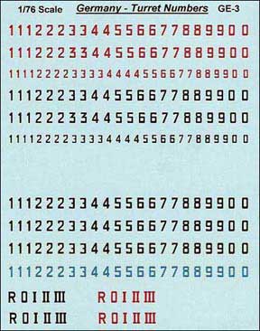 German Turret Numbers