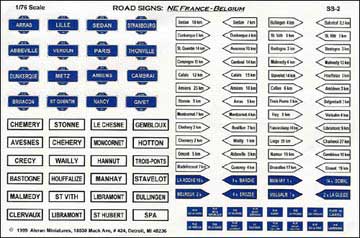 NE France and Belgium Road and City Signs