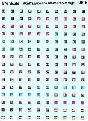 British Infantry/Airborne Service Markings, Europe 1944-45