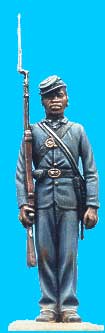 54th Massachusetts in Sack Coat & Kepi at Attention Shoulder Arms