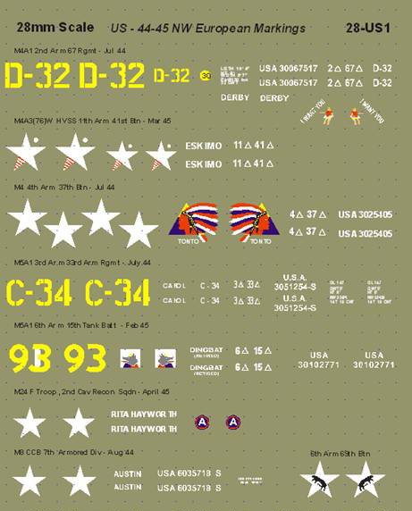 WWII U.S. Markings Northwest Europe 1944-45 