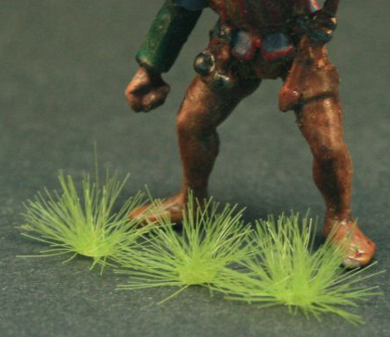 Mini Tuffs of Grass- Height 4mm - Light Green - Designed for Small Scales 15mm, 1/72, 28mm