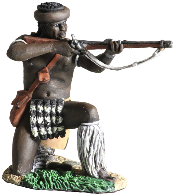 Zulu War Collection: Zulu uDloko Regiment Kneeling Firing Percussion Rifle