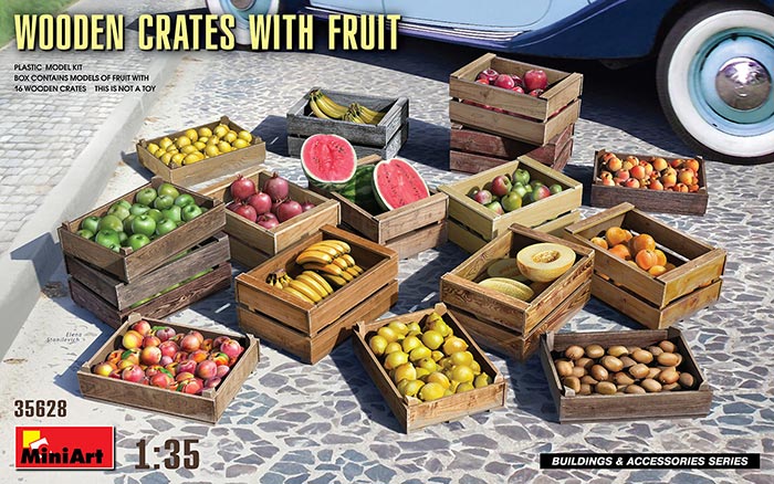 Wooden Crates with Fruit