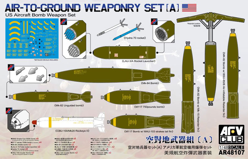 US Aircraft Air-to-Ground Bomb Weaponry Set