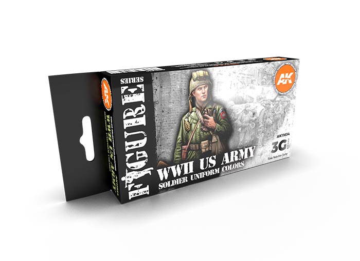 Figure Series WWII US Uniforms 3rd Generation Acrylic Paint Set