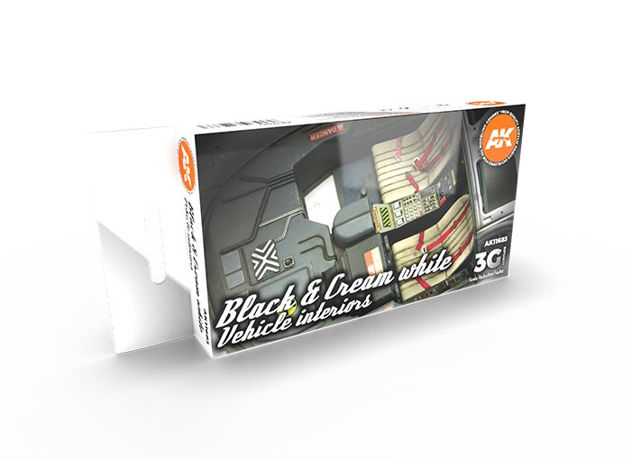 Cars & Civil Vehicles Series Black & Cream White Interior 3rd Generation Acrylic Paint Set