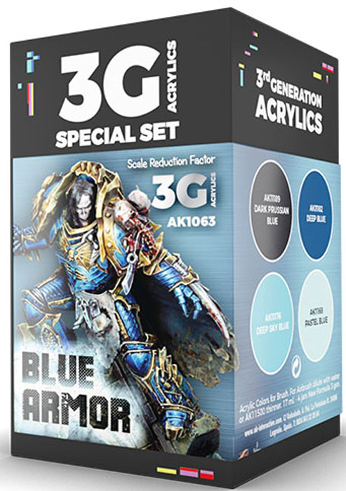 Wargame Series Blue Armor  3rd Generation Acrylic Paint Set