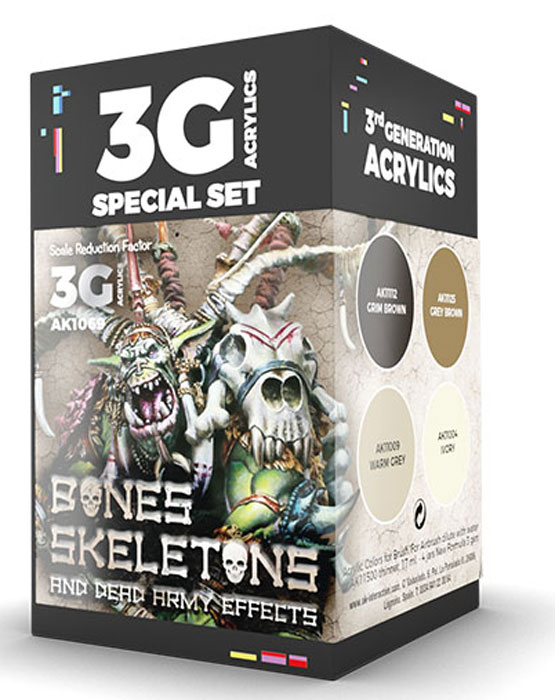 Wargame Series Bones and Skeletons 3rd Generation Acrylic Paint Set