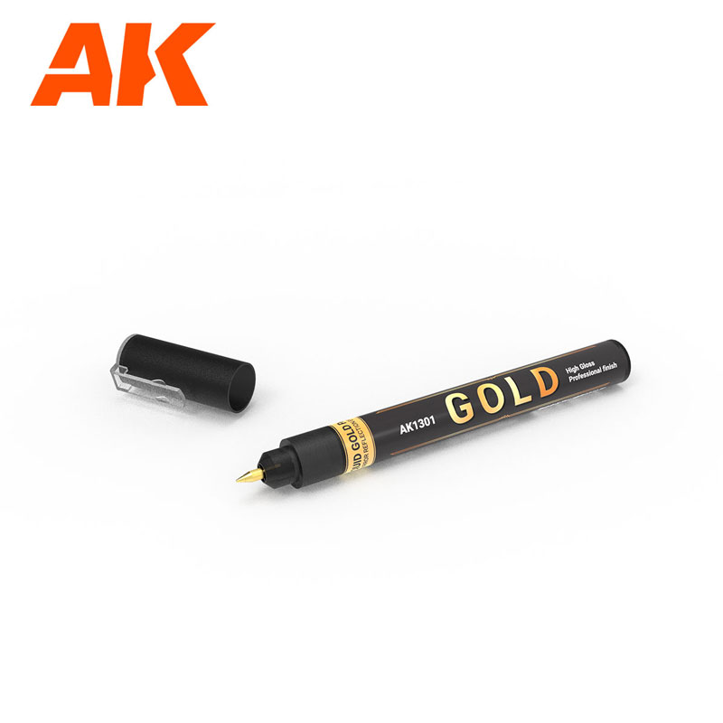 AK Interactive 1mm Metallic Liquid Marker Gold