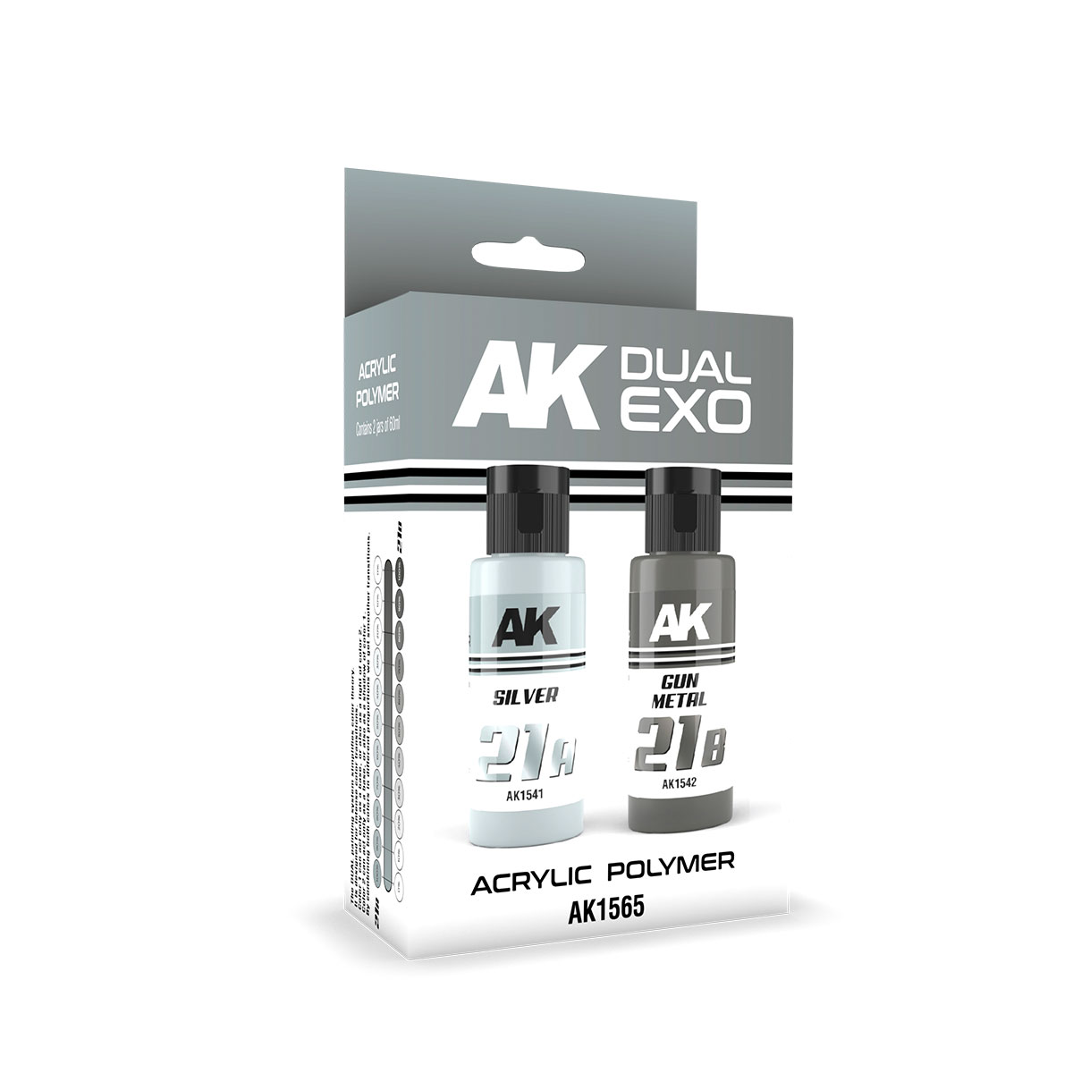 Dual Exo: Silver & Gun Metal Acrylic Paint Set 60ml Bottles