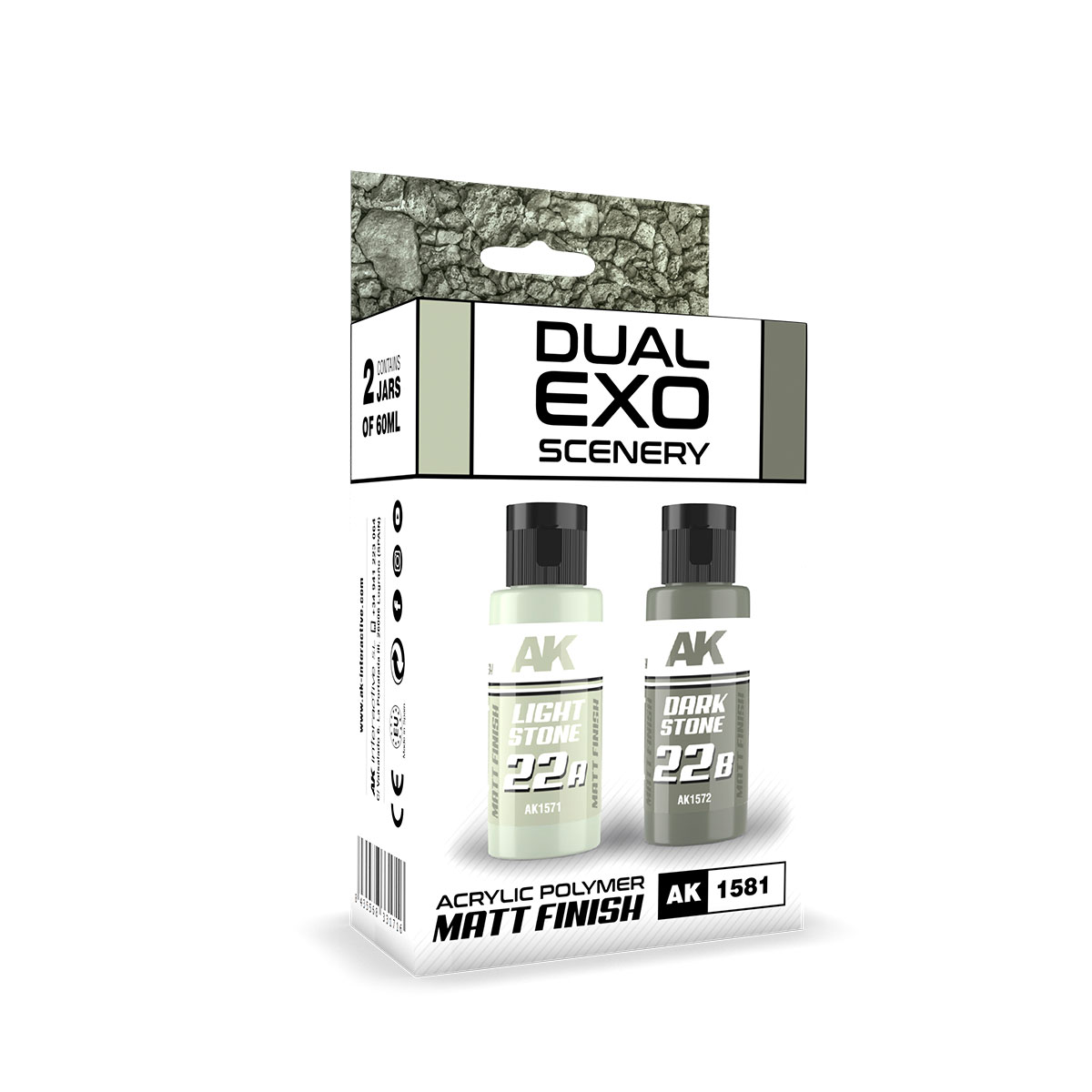 Dual Exo Scenery: Light Stone & Dark Stone Acrylic Paint Set 60ml Bottles