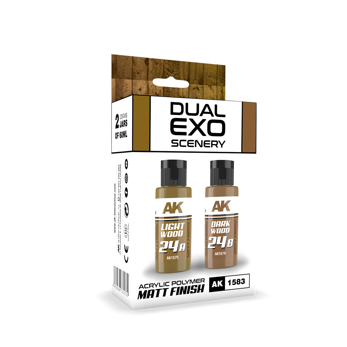 Dual Exo Scenery: Light Wood & Dark Wood Acrylic Paint Set 60ml Bottles