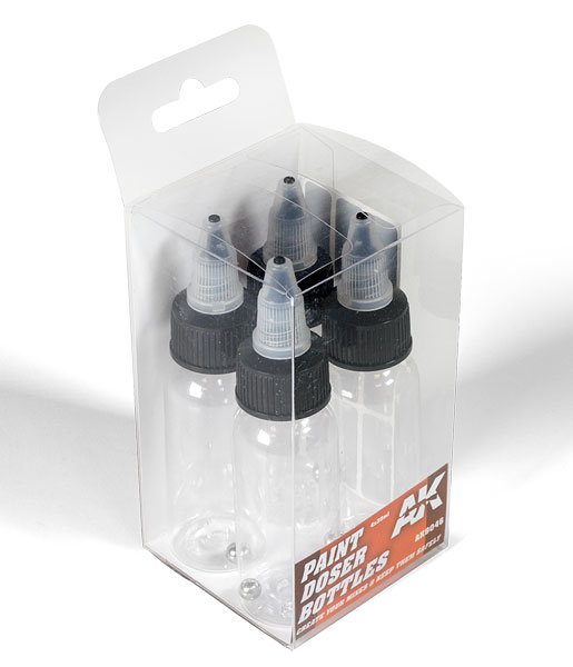 AK Interactive Paint Doser 30ml Bottles w/Stainless Steel Shaker Ball