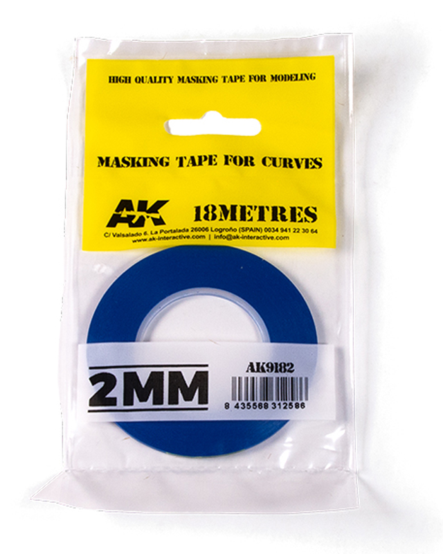 AK Interactive Blue Masking Tape for Curves - 2mm