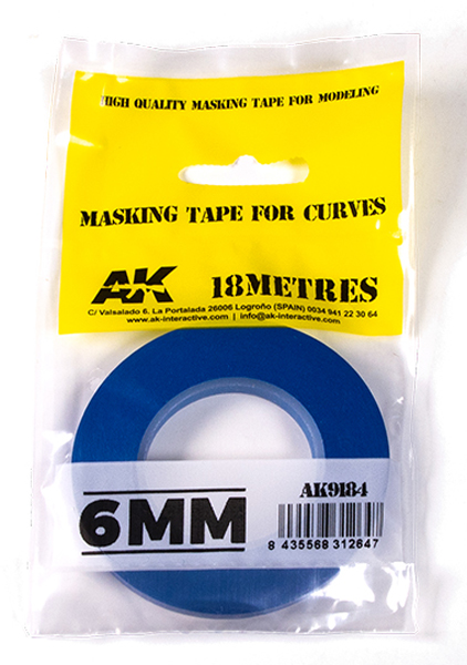 AK Interactive Blue Masking Tape for Curves - 6mm