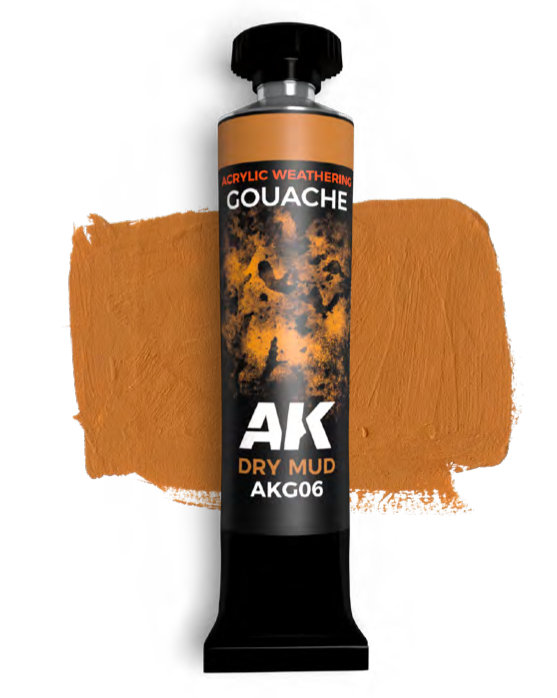 AK Gouache: Dry Mud Weathering Paint 20ml Tube