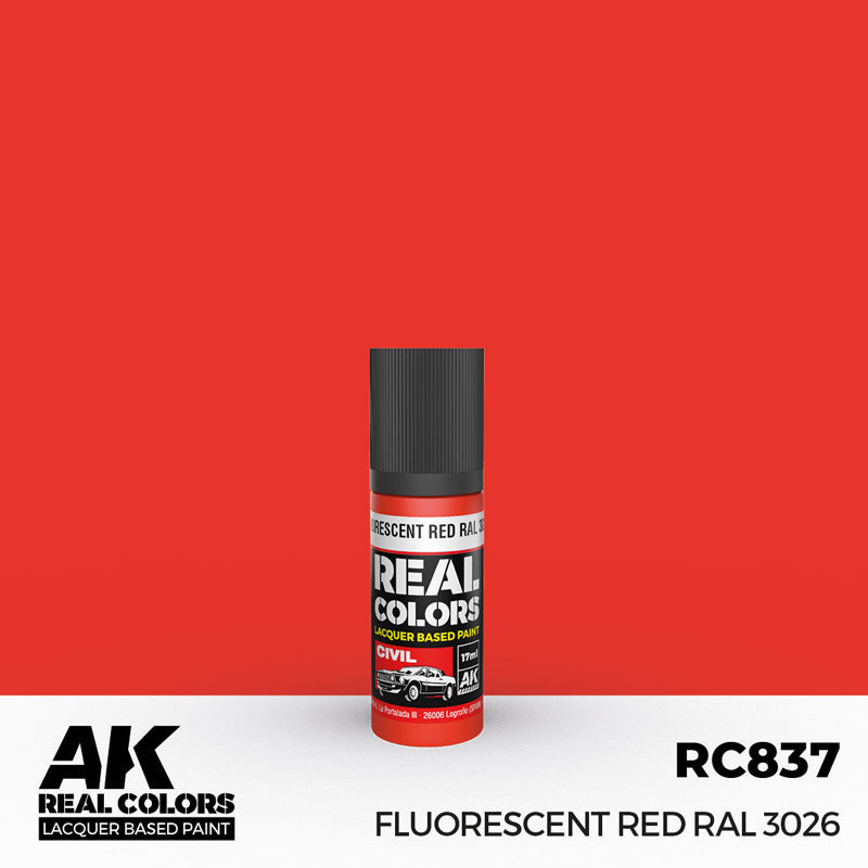 Real Colors Civil: Fluorescent Red RAL3026 Acrylic Lacquer Paint