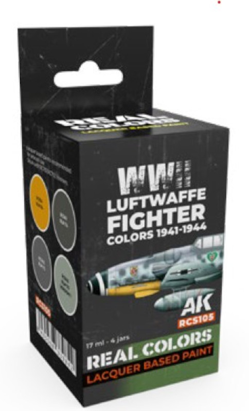 Real Colors: Luftwaffe Fighter 1941-44 Acrylic Lacquer Paint Set (4) 17ml Bottles