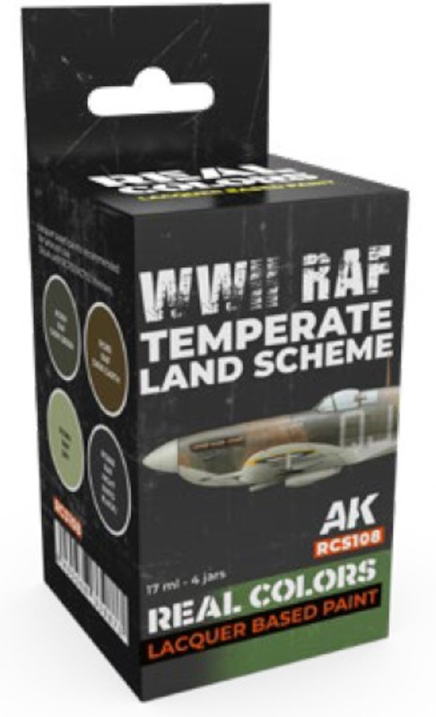 Real Colors: WWII RAF Temperate Land Scheme Acrylic Lacquer Paint Set (4) 17ml Bottles