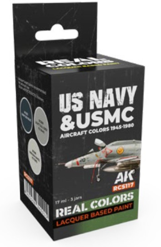 Real Colors: US Navy & USMC Aircraft 1945-80 Acrylic Lacquer Paint Set (3) 17ml Bottles