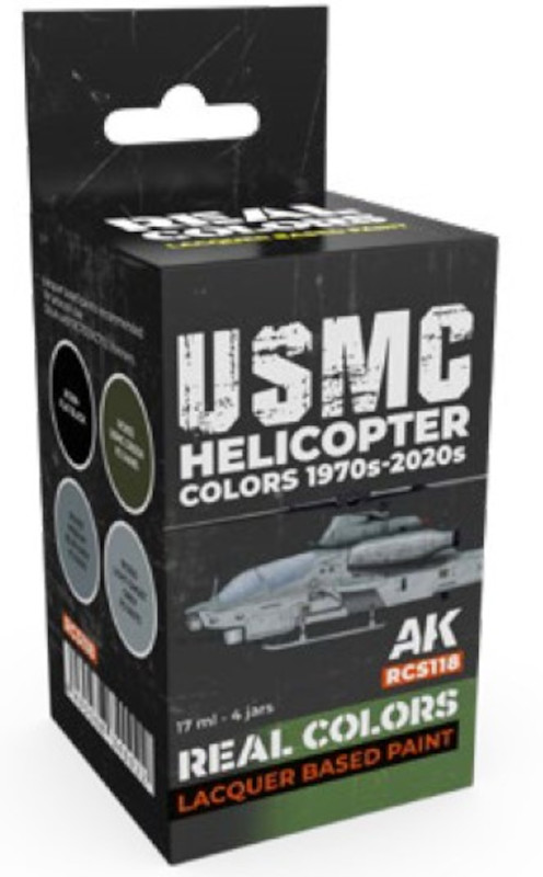 Real Colors: USMC Helicopter 1970s-20s Acrylic Lacquer Paint Set (4) 17ml Bottles