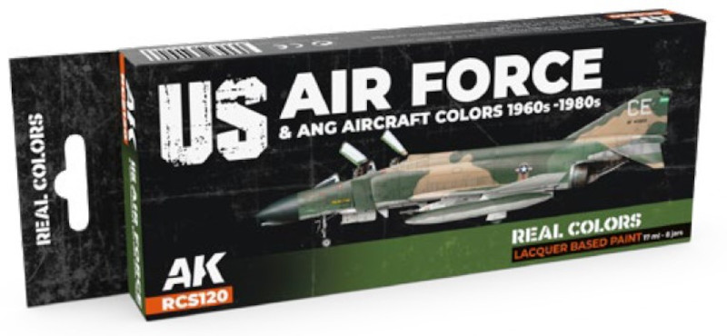 Real Colors: US Air Force & ANG Aircraft 1960s-80s Acrylic Lacquer Paint Set (8) 17ml Bottles