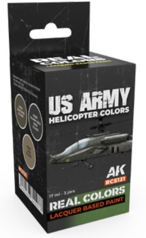 Real Colors: US Army Helicopter Acrylic Lacquer Paint Set (3) 17ml Bottles