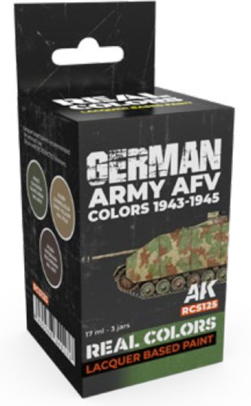 Real Colors: German Army AFV 1943-45 Acrylic Lacquer Paint Set (3) 17ml Bottles