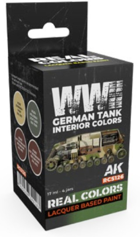 Real Colors: WWII German Tank Interior Acrylic Lacquer Paint Set (4) 17ml Bottles