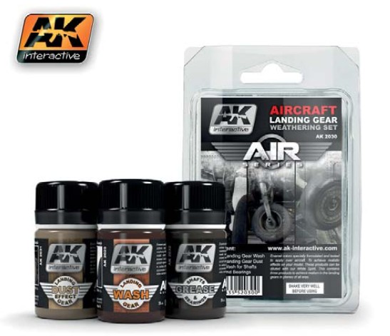 AK Interactive Pigment- Aircraft Landing Gear Weathering Set 35ml Bottles