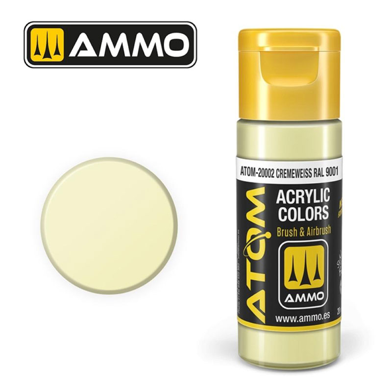 Ammo By Mig ATOM Acrylic Paint: Cremeweiss RAL 9001