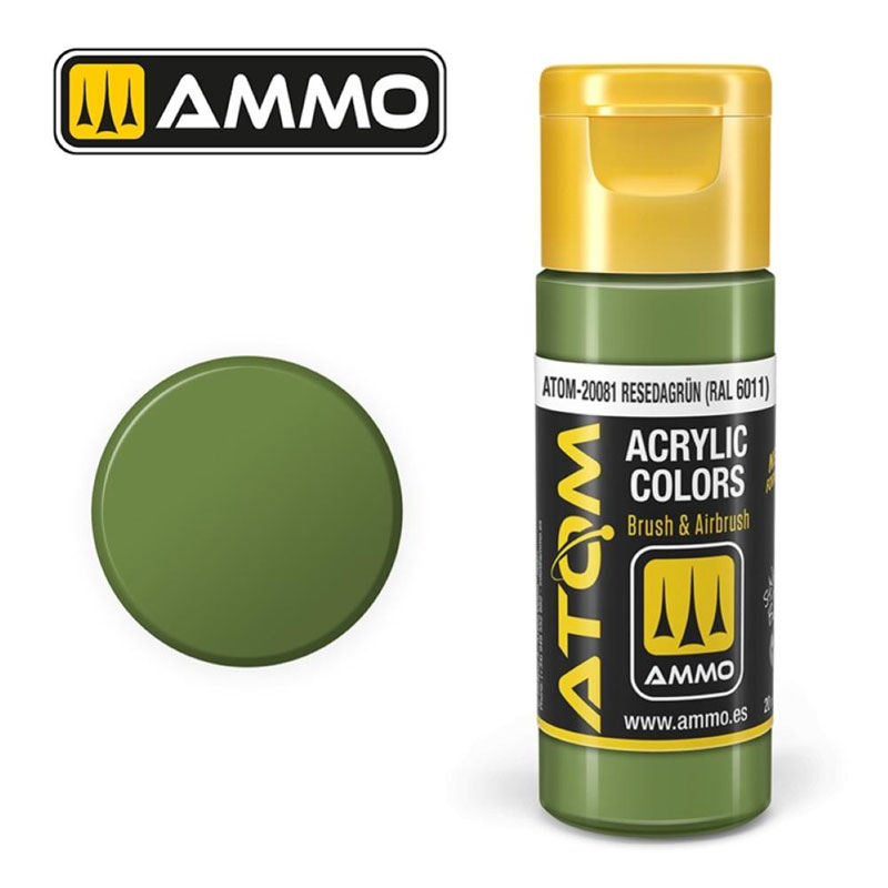 Ammo By Mig ATOM Acrylic Paint: Resedagrun RAL 6011