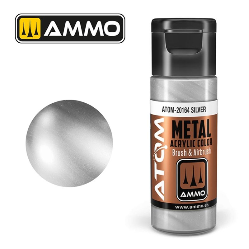 Ammo By Mig ATOM Acrylic Paint: Metallic Silver